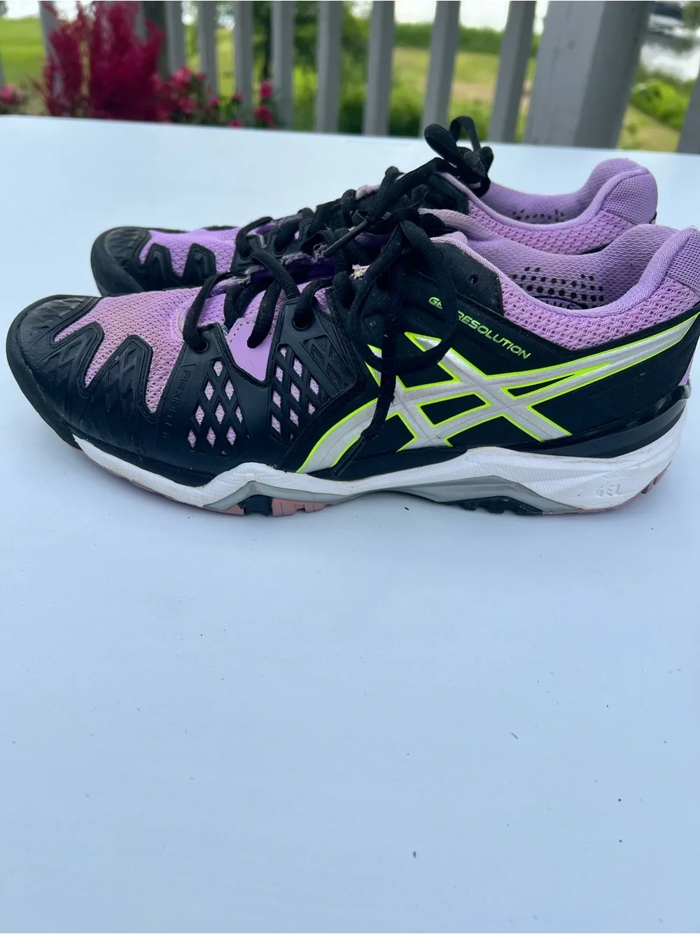 ASICS Gel Revolution Athletic in Purple, Black and Neon Yellow Women’s 9.5
